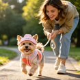 thumbnail image 4 of Summer Pet Vest & Sun Hat Matching Set, Lightweight Breathable Puppy Outfit with Traction Ring, Cool Walking Apparel for Small Breed Dogs, Daily Outdoor Wear, 4 of 4