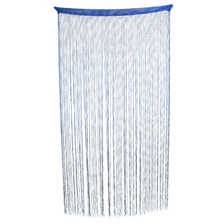 - Door Window Sparkling Ribbon Strip Tassel Screen String Curtain Dark Blue