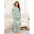 thumbnail image 4 of MINTREUS Women's Pajama Set Long Sleeve Sleepwear Set Soft Two Piece Matching Set with Pockets, 4 of 5