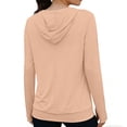 thumbnail image 5 of Sun Hoodie for Women – SPF 50+ UV Protection Long Sleeve Sun Shirt Women's Sports V-neck Sun Protection Hooded Solid Color Front Decorated Button Long Sleeve Top, 5 of 7