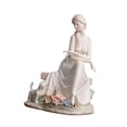 thumbnail image 4 of -Estatuilla de niña, escultura artística pintada a mano, coleccionable, decoración del hogar, , señora con estatua de perro mascota para sala, 4 of 9