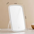 thumbnail image 2 of Makeup Mirror Touch Screen Vanity Mirror with LED Brightness Adjustable Portable USB Rechargeable - white, 2 of 6