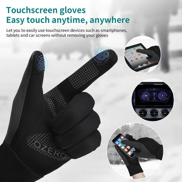 OZERO Winter Gloves for Men Water Resistant Windproof Anti-Slip