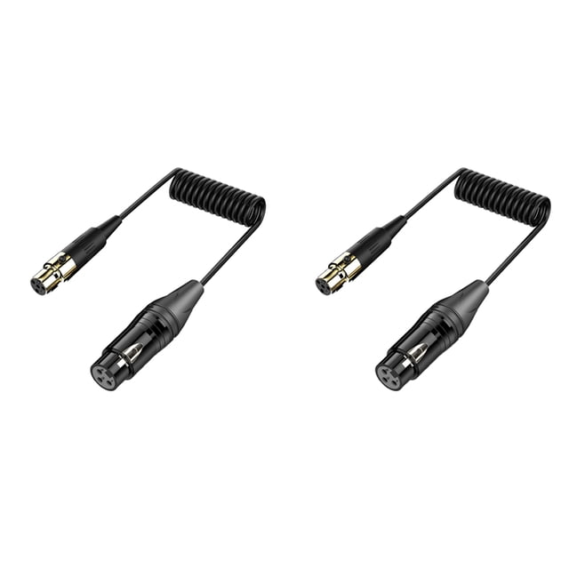 2X XLR 3Pin Female to Mini XLR 4Pin Female Amplifier Audio Mixer Mini Microphone Camera Audio Cable