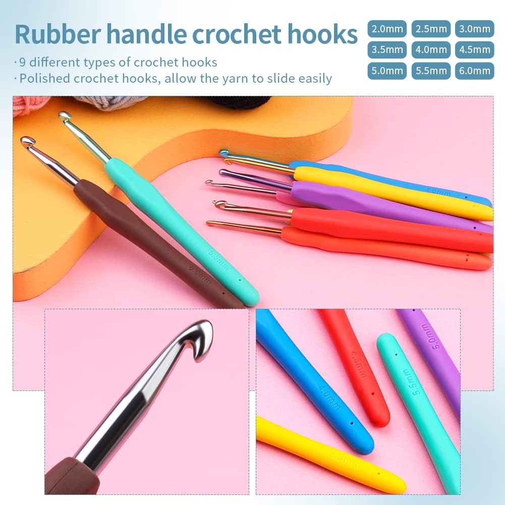 Wiher Crochet Kit for Beginners, 130-Piece Complete Set photo 7