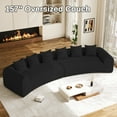 thumbnail image 5 of Modern Curved Sofa Couch for Living Room, 157" Oversized Sectional Luxury Plush Chenille Extra Deep Wide Seat Curved Cloud Sofa with 6 Pillows, No Assembly,Black, 5 of 8
