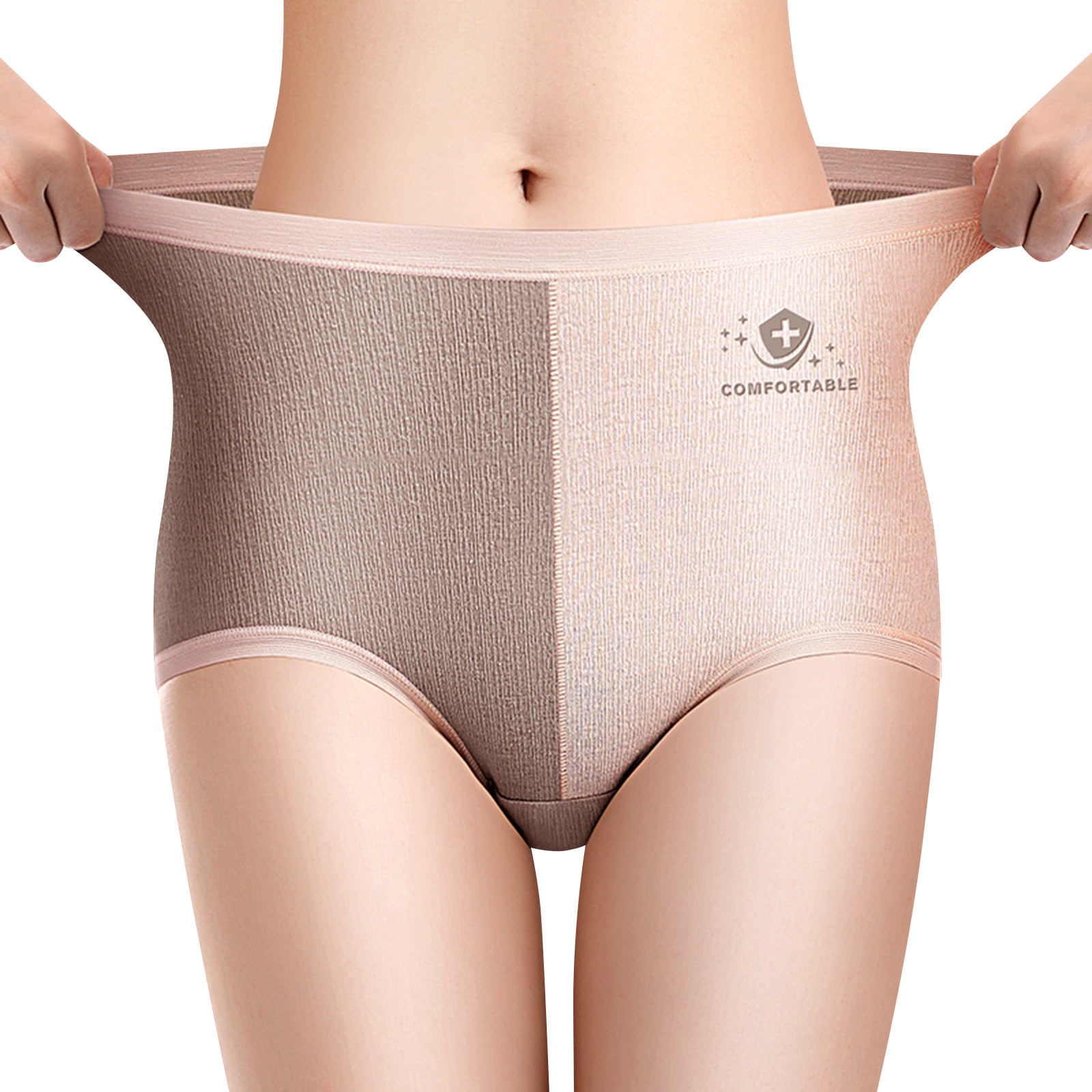 Women Panties Tummy Control Ladies Mid Waist Elastic Stitching Seamless  Cotton Breathable Comfortable Abdominal Lifting Underwear 