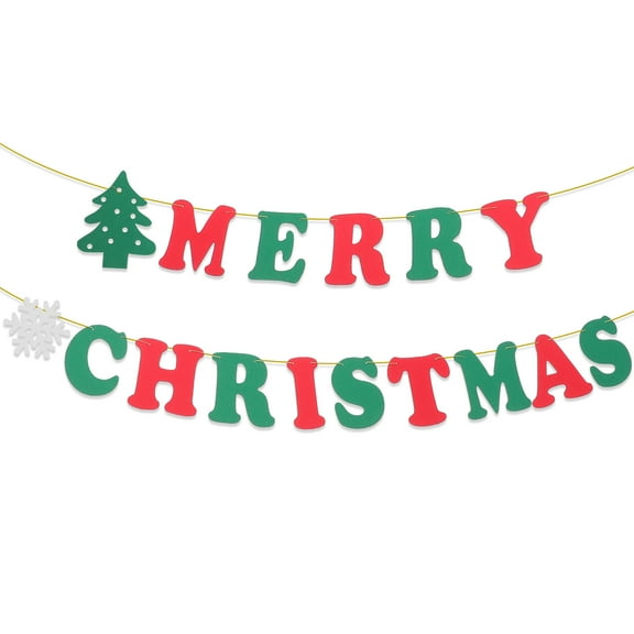 Soimiss 15pcs Christmas Decorations Felt Banner for Holiday Celebrations