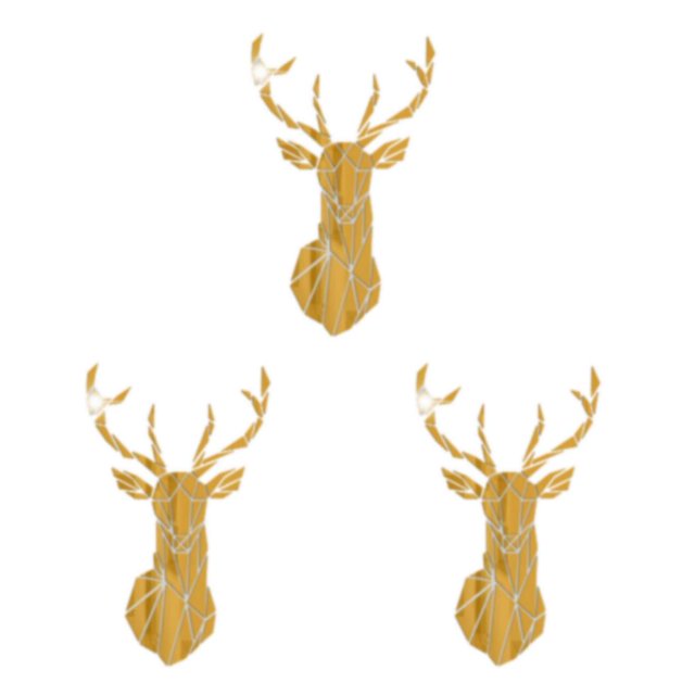 relayinert Easy To Paste And Remove 3D Deer Head Mirror Wall Sticker For Quick Decor Updates Living Space gold M 3Set