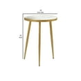 thumbnail image 5 of 22 Inch Modern Accent Table, Round Marble Top, White, Gold, 5 of 5