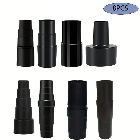 Flybok 8-Piece Universal Plastic Vacuum Hose Connector Reducer, 1-1/4 inch (3.2 cm) to Fit Vacuum Accessory Kit Adapter, Dry/Wet Plastic Vacuum Accessory Adapter for Shop Vac Attachments
