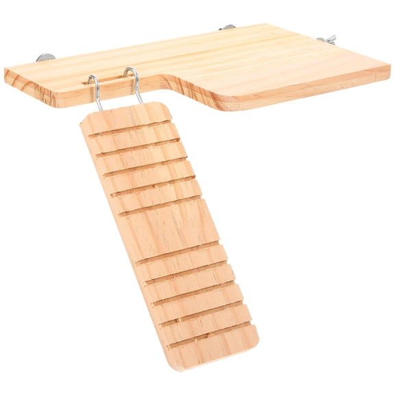 LOLIPPYY Wooden Climbing Platform Toy Ladder for Hamster Cage Indoor Plaything for Guinea Pig