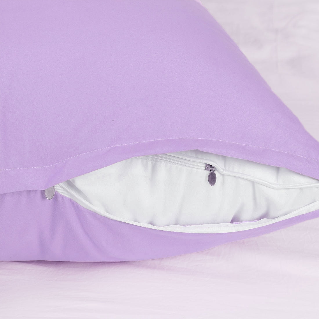 Unique Bargains Pillowcases Zippered Microfiber Body Pillow Cover Violet 20" x 48"