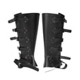 thumbnail image 3 of Botas medievales de estilo vintage Cubierta de zapatos Traje de caballero ajustable protector Negro Zulema Cubierta de botas, 3 of 8
