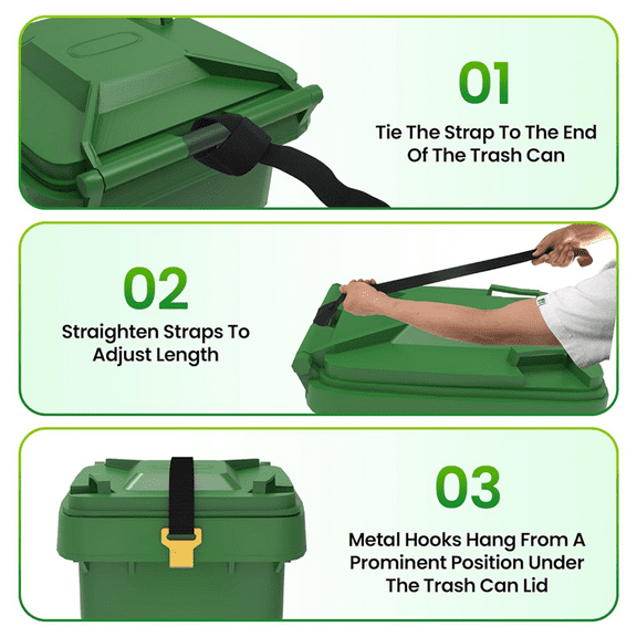 Trash Can Lock,Garbage Can Lock for Animal with Metal Claw 2pc