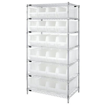 Quantum Storage Systems Shelving Unit, Wire in Carbon Steel Material, Chrome Color