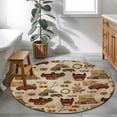 thumbnail image 4 of Area Rug 48in, Farmhouses Trucks Cows Cock Floor Carpet Living Room Rug, Animal on Retro Paper Non-Slip Welcome Mat Indoor Rugs for Bedroom Dining Room, 4 of 9