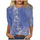 thumbnail image 1 of Camisetas Gráficas SCZ de Manga 3/4 para Mujer Talla 3XL Azul, 1 of 8