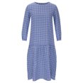 thumbnail image 4 of YZHM Summer Maxi Puff Long Sleeve Casual Plaid Modest Dress (Women's), 4 of 5