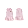 thumbnail image 2 of BemeyourBBs Toddler Baby Golf Dress Outfit Cute Infant Girls Summer Striped Dress Sleeveless Turn Down Collar Embroidery Pleated Tank Dress A Line Dress, 2 of 9