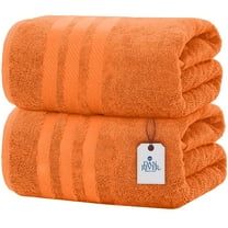 Dan River Bath Sheet 2 pack 35x70 in Quick Drying Oversized Soft Absorbent Cotton Towel - Orange