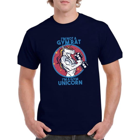 Not Gym Rat Gym Unicorn T-Shirt Men -Smartprints Designs, Male XX-Large
