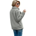 thumbnail image 3 of KZKR Women's Long Sleeve Faux Shearling Coat Lapel Zip Up Warm Shaggy Oversized Coat Jacket, 3 of 4