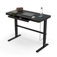 thumbnail image 2 of Uncaged Ergonomics RUglass) ( Bureau Assis-Debout Électrique à Hauteur Réglable Rise Up (Surface en Verre Noire/cadre Noir), 2 of 10