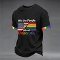 thumbnail image 2 of GrmtClth Men's We the People Means Everyone Shirts Pried Rainbow Flag Pattern Top Equality Short Sleeves Tee Trendy Round Neck Clothes Black XL, 2 of 4