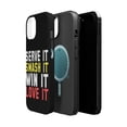 thumbnail image 2 of DistinctInk Tough Case for Apple iPhone 13 MINI (5.4" Screen), Compatible with MagSafe Charging - Serve It Smash It Win It Love It Tennis, 2 of 6
