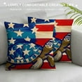 thumbnail image 3 of Creowell 4th of July Patriotic Decorative Throw Pillow Covers, America Freedom Turtle Anchor Truck Star Nautical Outdoor Home Decor, American Plaid Stripes Beach Coastal Couch Cushion Case White, 3 of 5