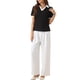 thumbnail image 2 of CAMISA DE CUELLO EN V INSPIRADA CHIC PARA MUJERES, BLUSA CORTA DE MANGA VERANO CASUAL TALLA S NEGRA, 2 of 6