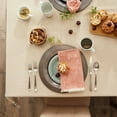 thumbnail image 3 of DII 70" Round Modern Cotton French Stripe Tablecloth in Nautical Blue and Beige, 3 of 5