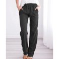 thumbnail image 1 of New solid color Spring And Summer Women's Cotton Linen Drawstring Loose Wide-Leg Pocket Pants Hot Sale Long Trousers, 1 of 5