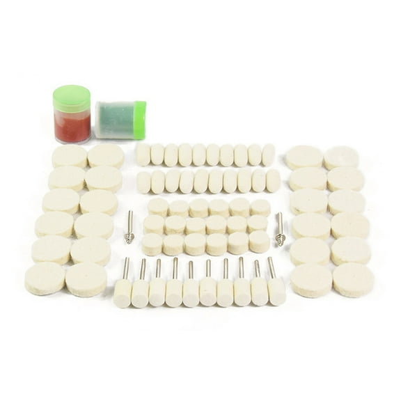 76PCS Felt Wool Polishing Buffing Pad Set Wheel Grinding Head Point & Mandrel Kit Accessories Tools Compatible for Dremel