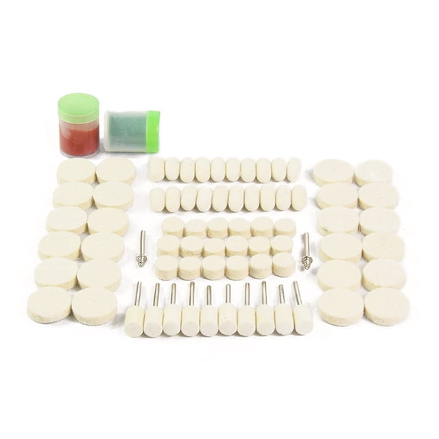 Wool polishing wheel, 76PCS Felt Wool Polishing Buffing Pad Set Wheel Grinding Head Point & Mandrel Kit Accessories Tools Compatible for Dremel