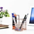 thumbnail image 5 of MINKUROW Metal Pen Pot,Holder Fashion Openwork Round Iron Art Writing Tool Holder Desk Organiser Pen Holder Organiser Makeup Brush Holder Rose Gold, 5 of 8
