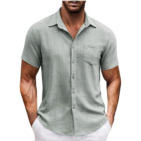 Vivianyo HD Short Sleeve Shirt for Men,Big Men Casual Fashion V-neck Sleeve Pullover Breathable Shirt Blouse Tops