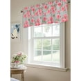 thumbnail image 4 of Pink Rose Valances for Windows, Rod Pocket Kitchen Valance Curtains - Soft & Washable Small Window Treatment for Living Room, Bathroom, Flower Grey 54x18inch, 1 Panel, 4 of 9
