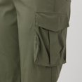 thumbnail image 5 of Gibobby Pantalones tipo cargo para mujer petite casual Pantalones cargo de corte recto ajustables Pantalones de senderismo holgados de cintura alta con bolsillo(Verde,XL), 5 of 5