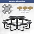 thumbnail image 3 of Costway 45" Coated Steel Camping Table Outdoor Round Picnic Table & Bench Set for 8 Black, 3 of 10