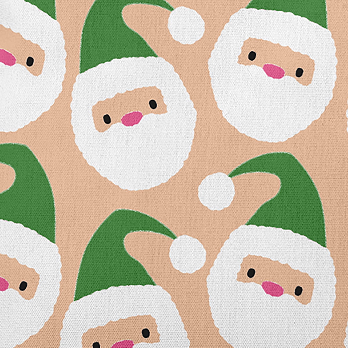 18" x 18" Simply Daisy Dancing Santas Polyester Accent Pillow, Leaf Green Qty 1