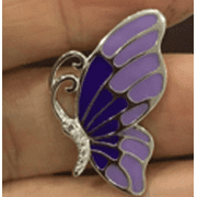 Sterling Silver Violet Butterfly Earring Studs