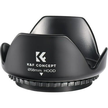 K&F Concept 58mm Tulip Flower Lens Hood for Canon Rebel T8i T7 T7i T6i T6 T6s T5i T5 T4i T3i SL3 SL2 SL1 DSLR Cameras with RF24-50mm F4.5-6.3 is STM, EF 75-300mm f/4-5.6 III,EF 50mm f/1.4 USM Lens