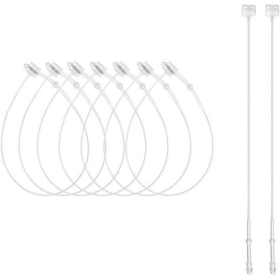 LYTIVAGEN 500 PCS Plastic Tag Fastener 13CM, Pin Security Loop Transparent White Snap Lock for Labels on Textiles, Leather Goods, Shoes etc