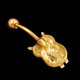 thumbnail image 4 of Lindo chapado en oro Animal búho diamantes de imitación vientre ombligo anillo joyería Piercing del cuerpo (poste de oro), 4 of 5