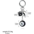 thumbnail image 2 of Magic 8 Ball Dice Keychain - y2k Lucky Star Dice Billiards Twinkling Stars a Pendant - Car Backpack for Handbags Women Men, 2 of 8
