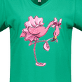 thumbnail image 4 of Inktastic Flamingo Ballerina in Tutu and Ballet Toe Shoes Women's V-Neck T-Shirt, 4 of 5