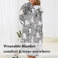 thumbnail image 2 of COCICA Wearable Blanket Hoodie, Sherpa Fleece, Hooded Pocket, Cozy & Warm, One Size Fits All(Gray Cat), 2 of 6
