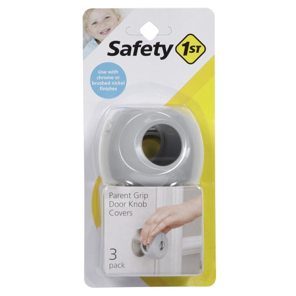 Safety 1ˢᵗ Parent Grip Door Knob Covers, Gray, 3 Pack